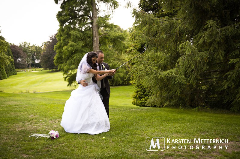 Die Golfer haben gerne ihre Utensilien abgegeben...