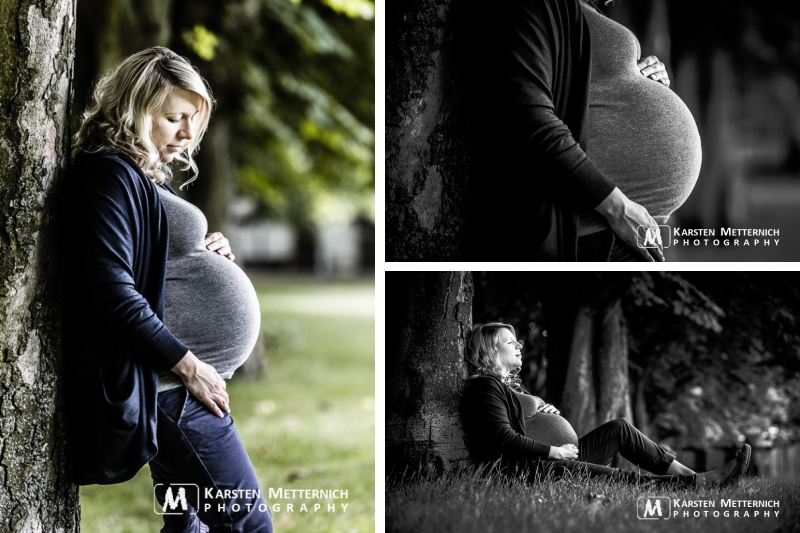 Dabei muss es gar nicht weit weg sein, ichtig beim Babybauch Shooting im Freien ist der Schatten