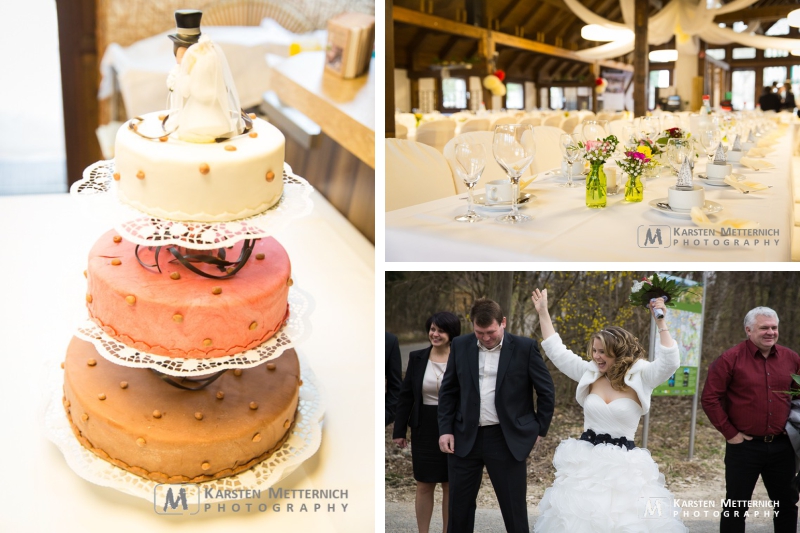 Schließlich wartet die Hochzeitstorte und es soll gefeiert werden...