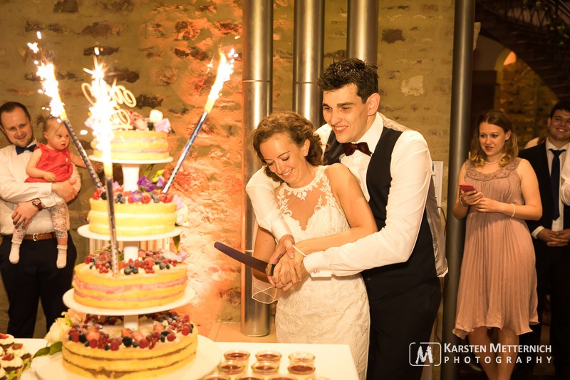 Anschnitt der Hochzeitstorte